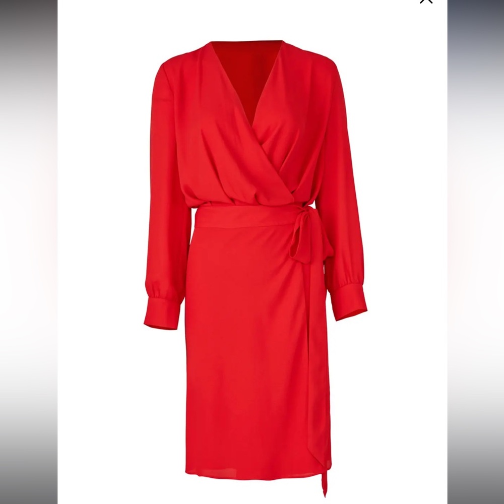 Fame & Partners Red Wrap Dress